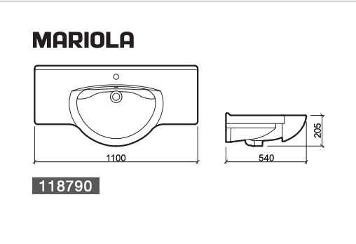 Lavatório Sanindusa 110cm novo