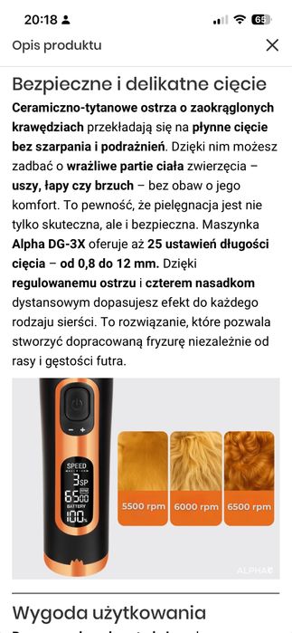 Maszynka dla strzyżenia zwierząt