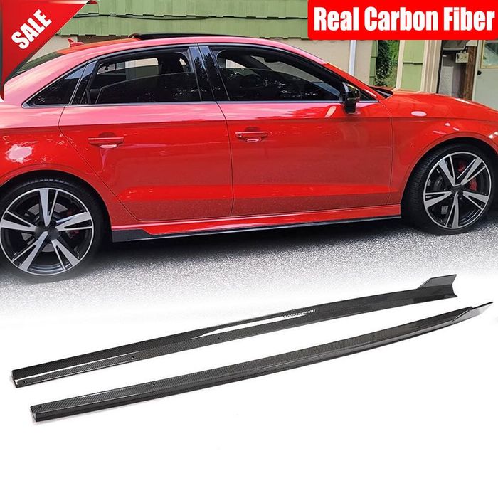 Накладки на пороги Audi A3 8V лезвия на пороги Ауди А3 юбки порогов