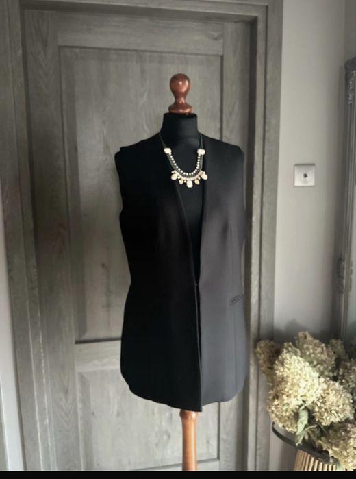 Zara czarna long jamizelka elegancka L 40