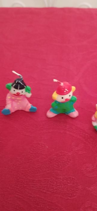 Quatro mini velas/palhaços, vintage