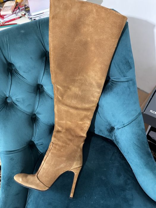 Ботфорти 38 розмір замша на підборах