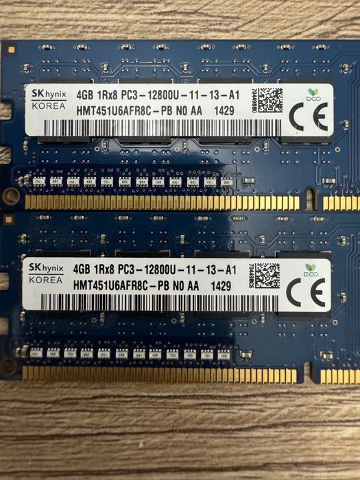 2x ddr3 sk hynix 4gb pc3 12800u