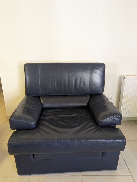 Sofás Azuis em Pele