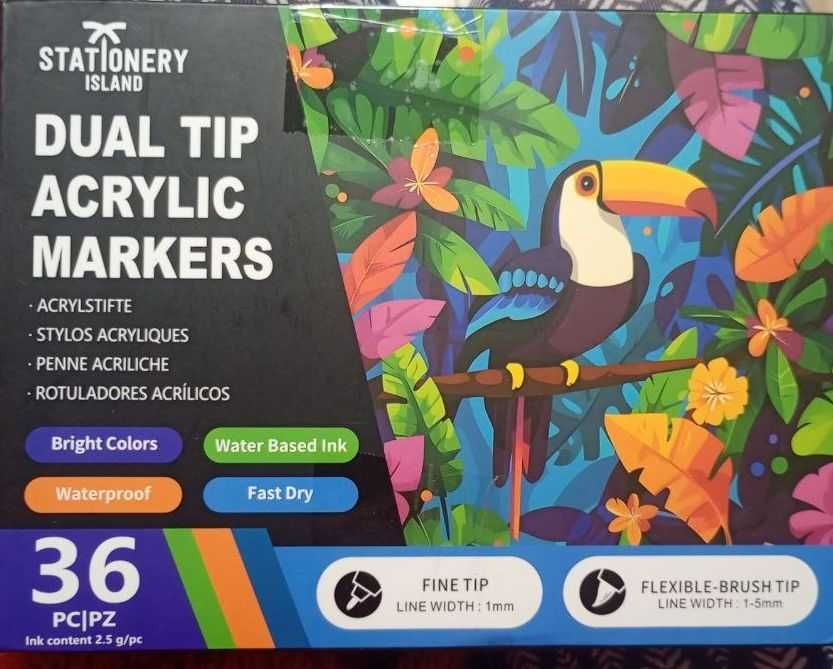Markery akrylowe Stationery Island 36 sztuk
