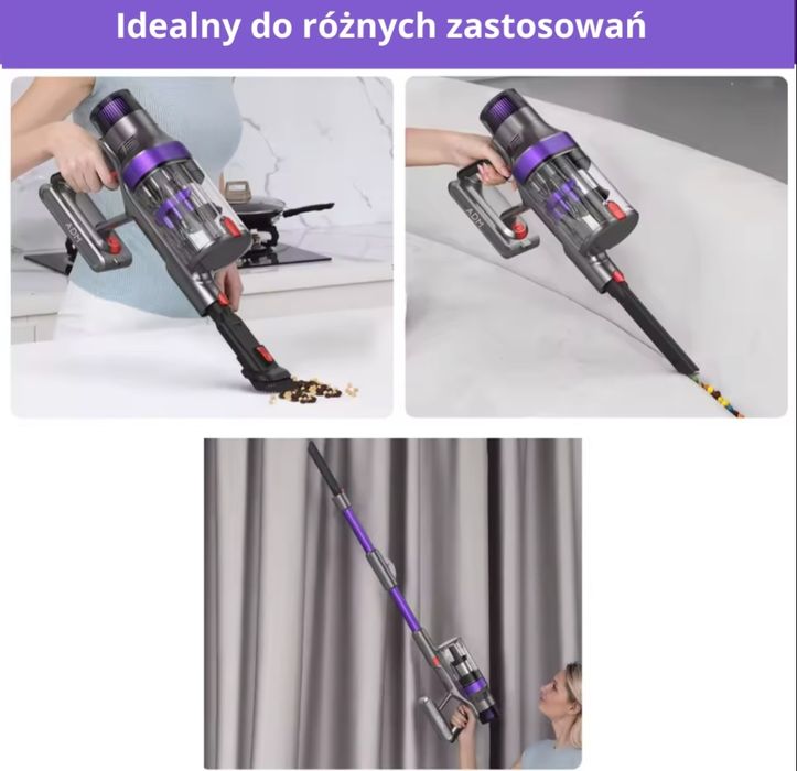 Odkurzacz pionowy bezprzewodowy ze składaną rurką  V13  ADM