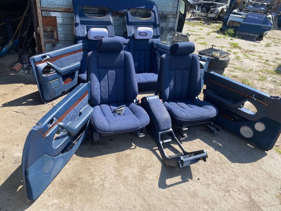 Салон Mercedes W140 седан. Синій тканьовий