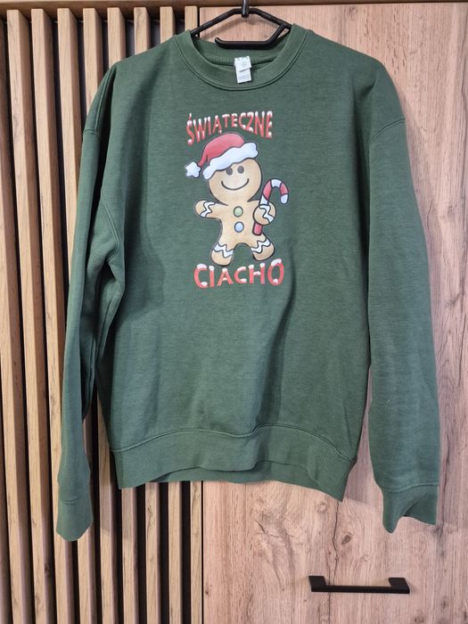 Zielona męska bluza rozmiar M świąteczne ciacho