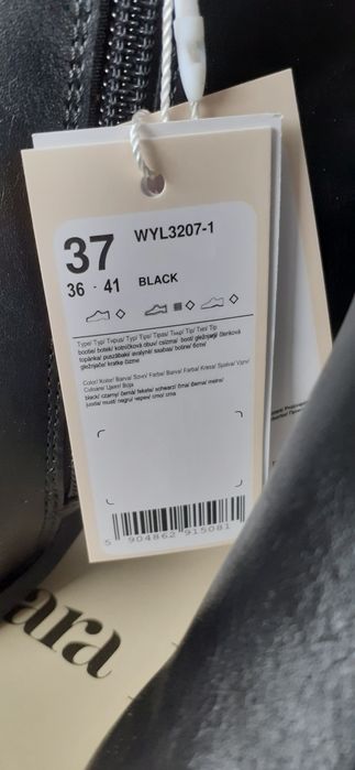 Botki damskie czarne 37 nowe ocieplane