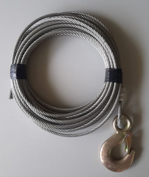 Трос 5мм с крюком. Длина 10м.