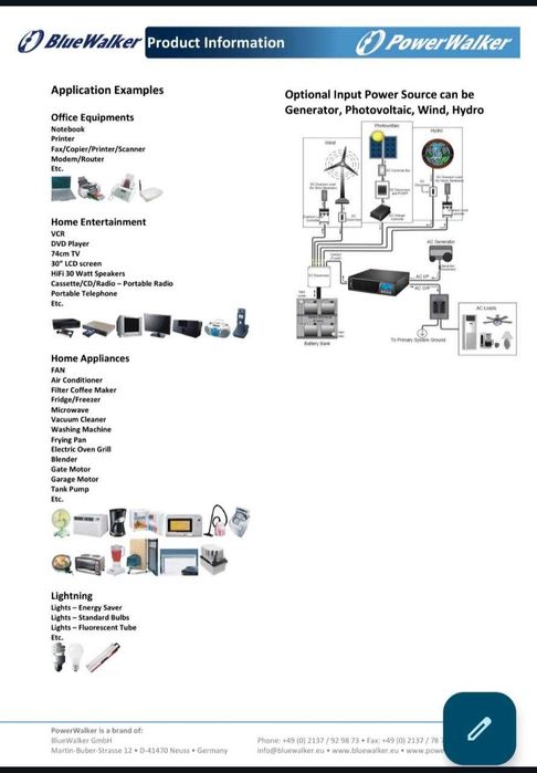 Інвертор Blue PowerWalker Inverter 3000 PSW (Потужність - 3000 ВА / 2400 Вт) 24Вольта безперебійник
