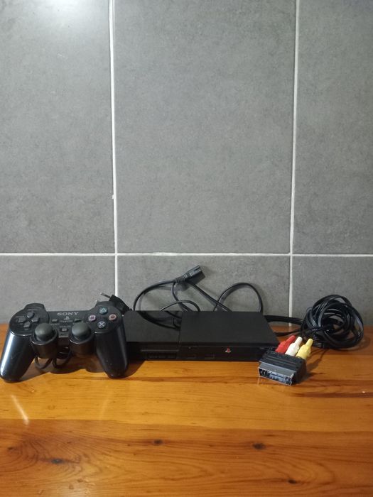 Ps2 slim + comando + 32 jogos