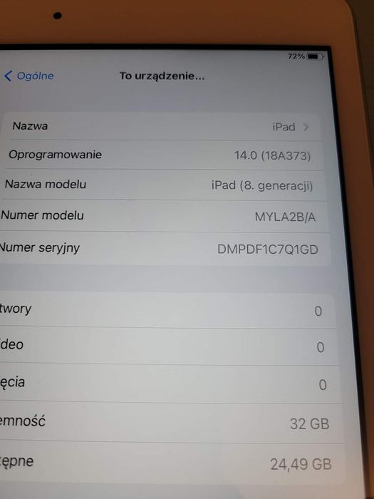 Apple iPad 8 (2020) A2270 32GB Wifi iOS 14