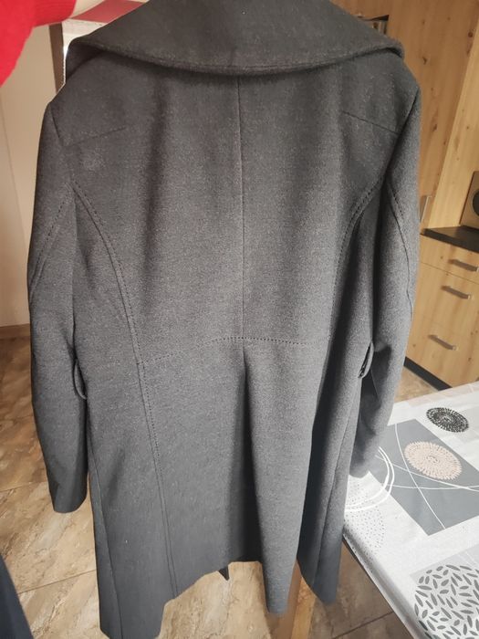 Płaszcz szary z paskiem H&M