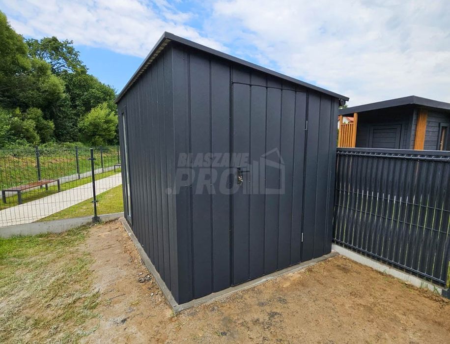 Schowek - domek ogrodowy 3x2m okno - antracyt - dach spad w tył GP700