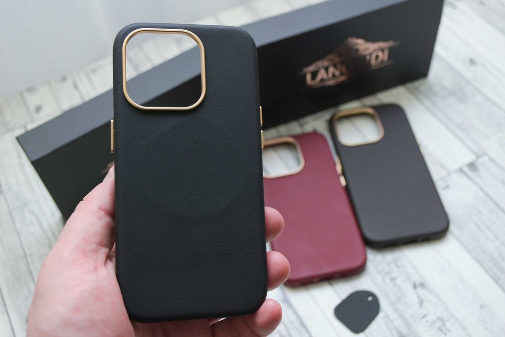 Кожаный премиум чехол iphone 15 pro max натуральная кожа Nappa magsafe