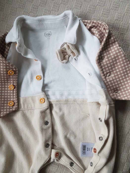 Elegancki pajacyk  r.62  (Coolclub) na chrzciny / imprezy