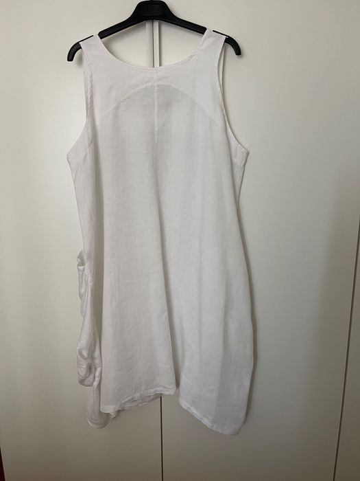 Vestido midi 100% linho com bolsos