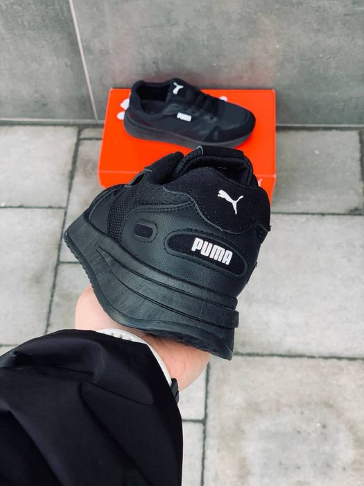 Черные женские кросовки / Puma SoftFoam / летние продуваемые кроссовки пума / мягкая подошвча / практичные на каждыйдень