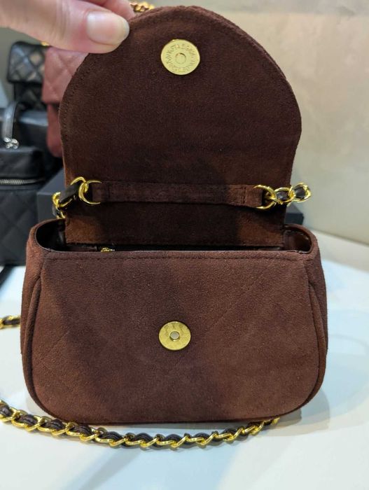 Сумочка Chanel високоякісна замша зверху та натуральна шкіра в середин