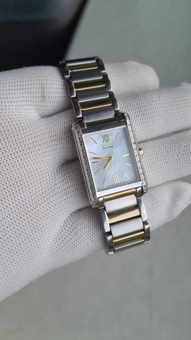 Годинник часы Citizen eco-drive diamond gold