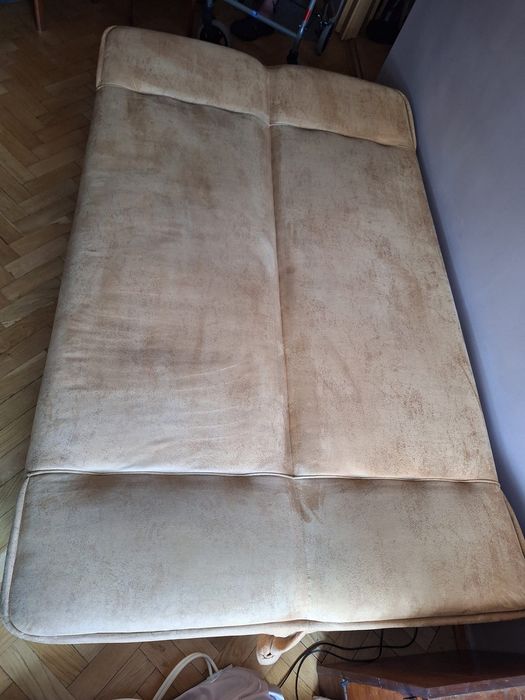 Kanapa jasna brąz/ beż rozkładana