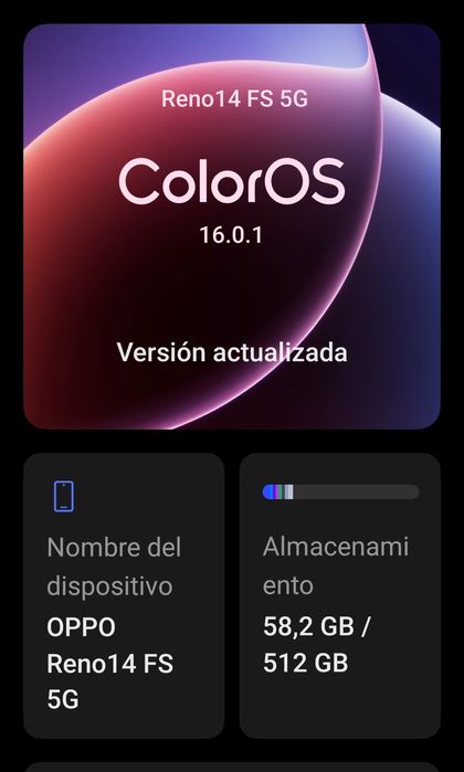 Estou vendendo um OPPO Reno 14 fs 5g com 12GB de RAM e 512MB