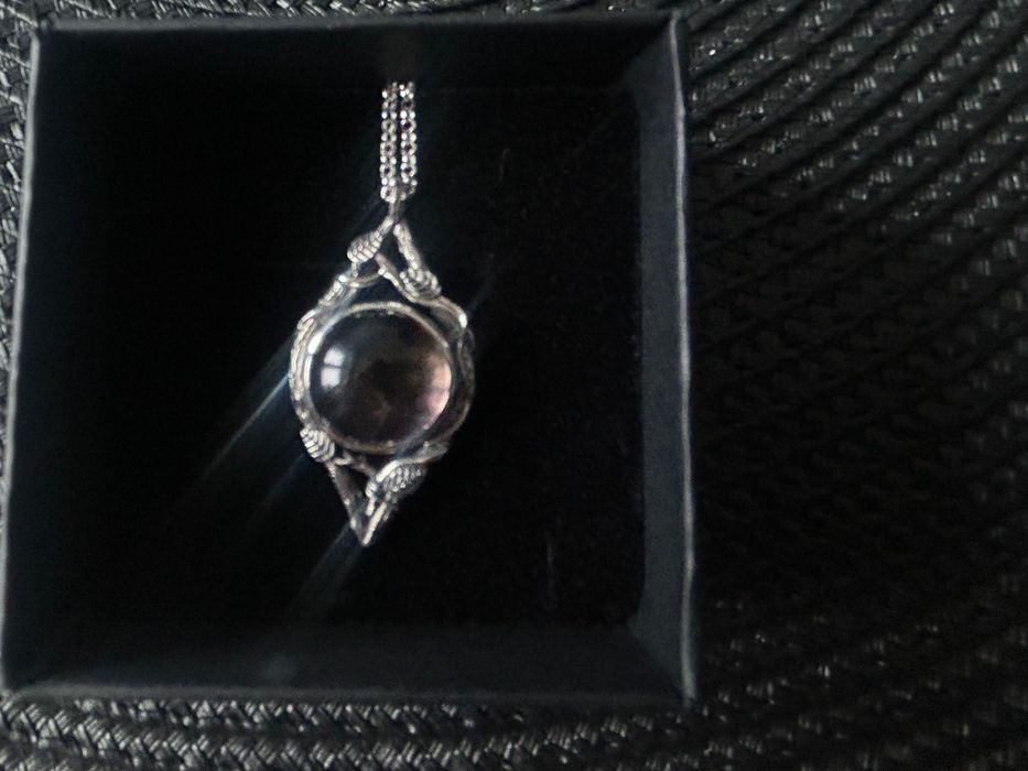 Amulet lawendowej królowej wisiorek z ametrynem unikat