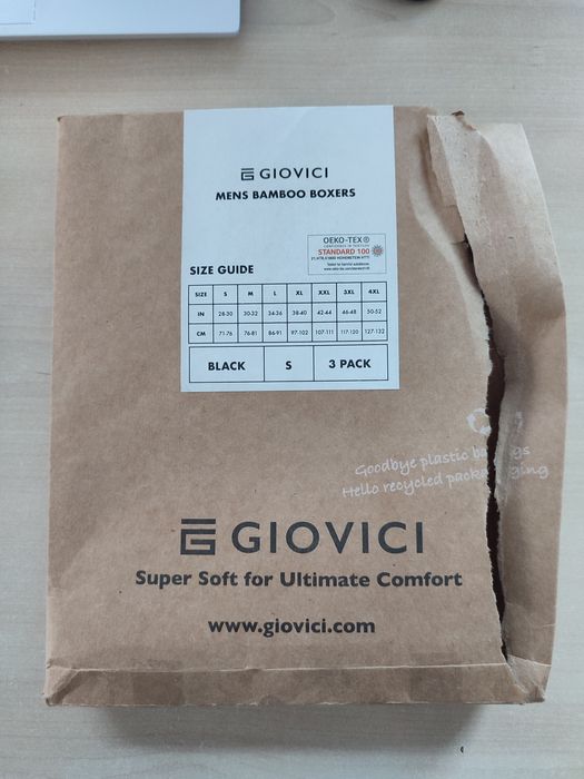 Nowe bokserki bambusowe, męskie, Giovici, rozm. S