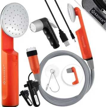 KESSER® Prysznic kempingowy, pompka, 2x akumulator 2200mAh, kabel USB