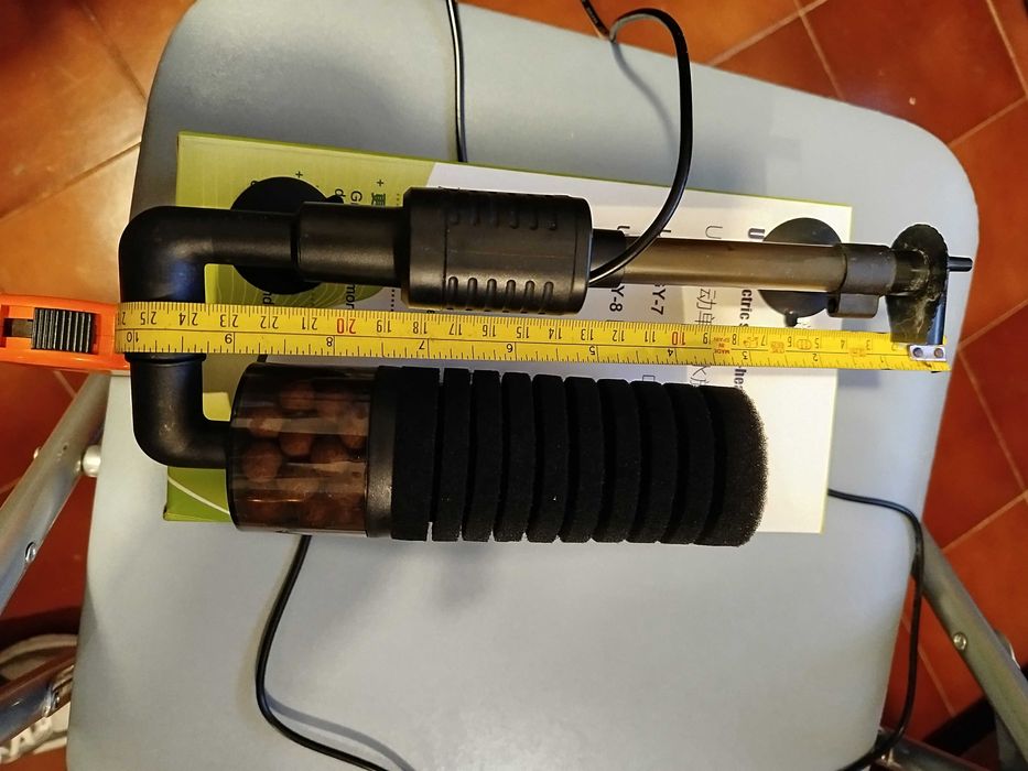 Filtro com motor esponja e bioballs novo