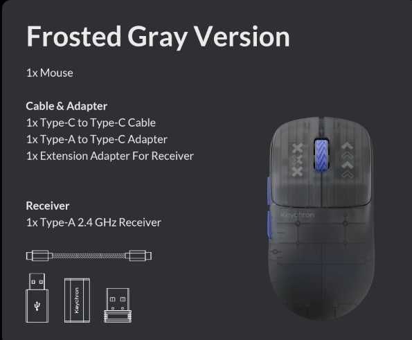 Myszka Keychron G3 Frosted Gray