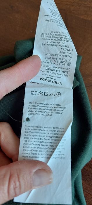 Vero Moda r.S letnia sukienka khaki, wiskoza, kieszenie