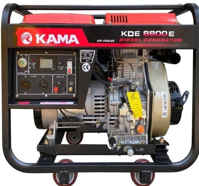 Дизельный генератор KAMA открытый 6,9-7,2 кВт KDE8800E +Электростартер