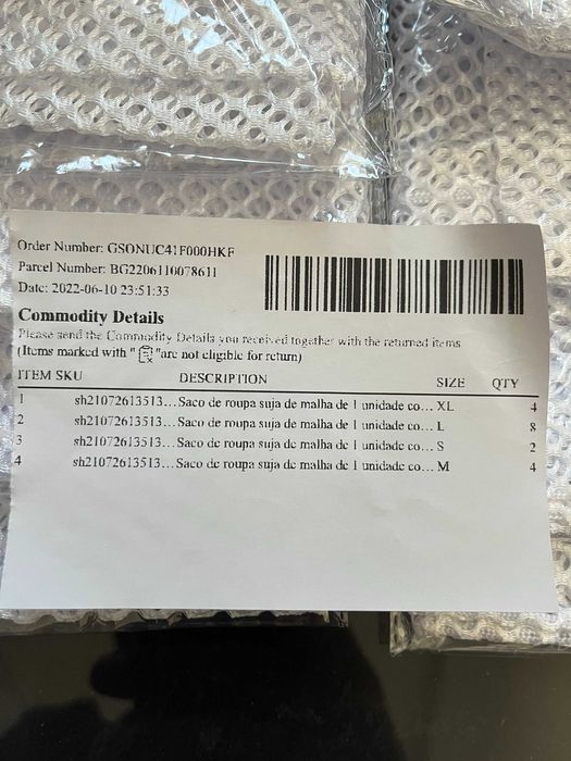 sacos novos para lavar roupa Lavandaria