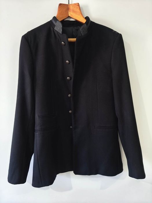 Піджак-шинель Чоловічий піджак Zara Man, чорний, комір-стійка