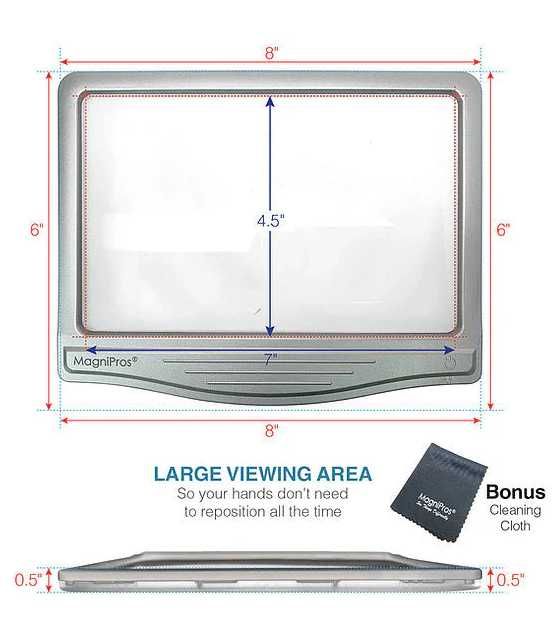 3 -krotna, bardzo jasna lupa LED z 12 antyodblaskowymi