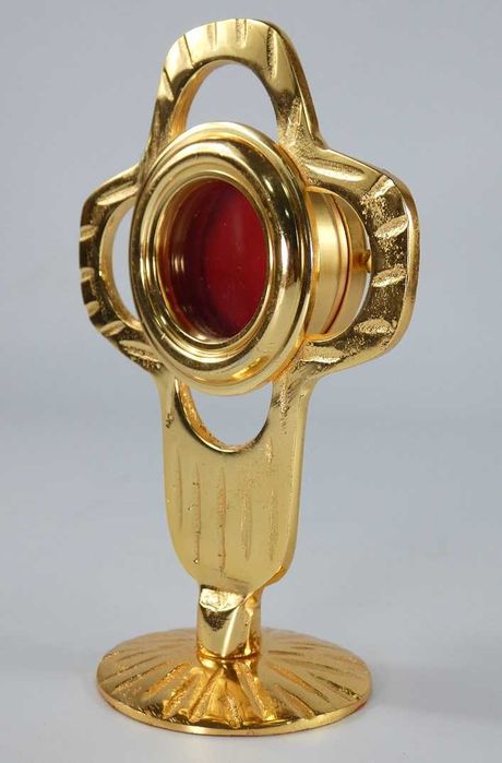 RELIKWIARZ mosiądz 15,5 cm krzyż