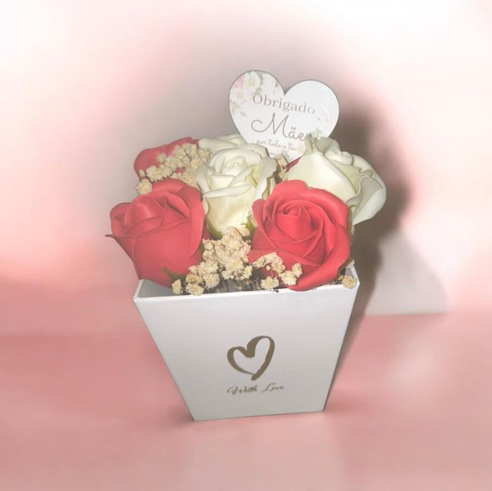 Arranjo de flores de sabão