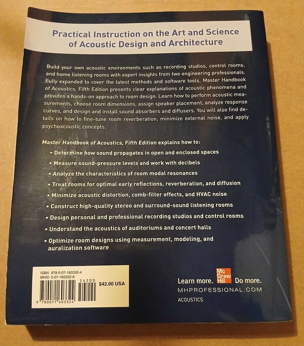 Manual prático sobre Acústica: «MASTER HANDBOOK OF ACOUSTICS» (5.ª ...