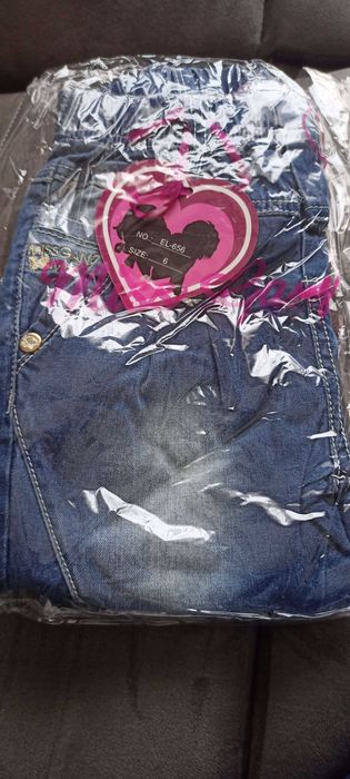 2x Calças de ganga elástica para menina vários tamanhos