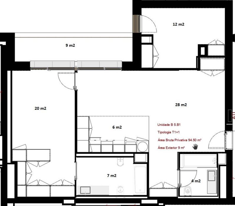 T1 + 1 em empreendimento de luxo com piscina interior e ginásio