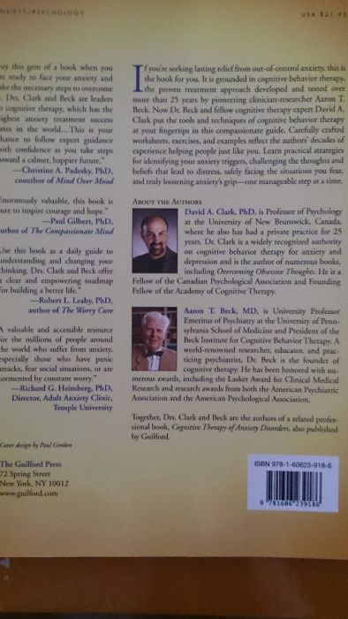 The Anxiety and Worry Workbook: The Cognitive Behavioral Solution