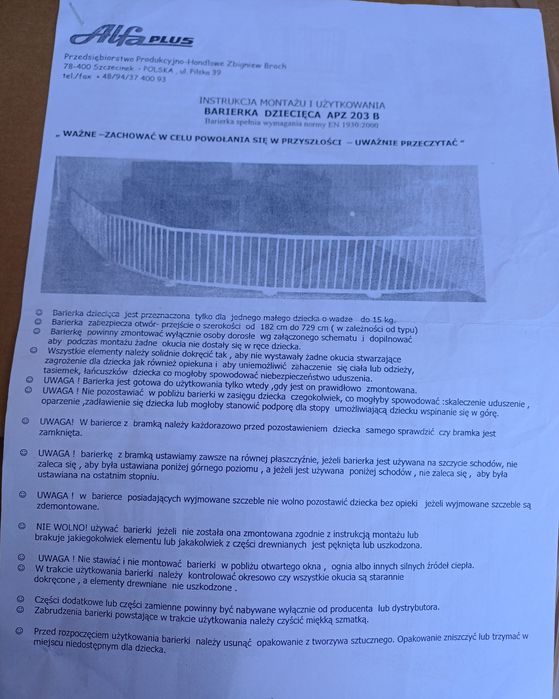 Bramka bezpieczeństwa drewniana