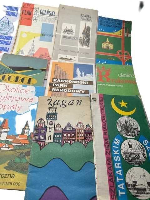 Stare mapy plany PRL miasta regiony 15 szt