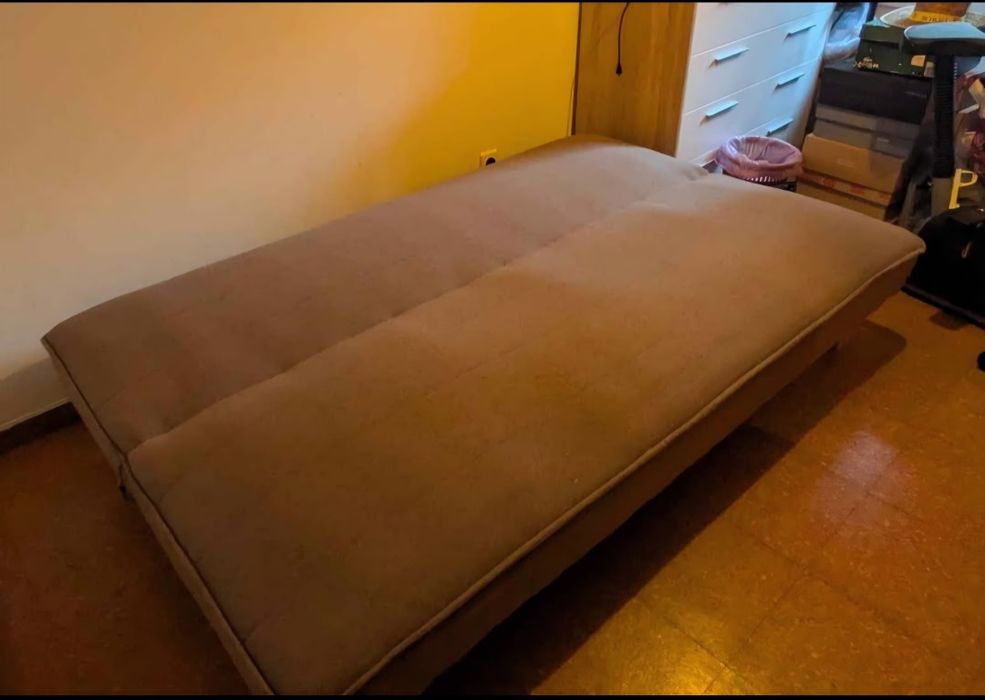 Sofá-cama cor cinza