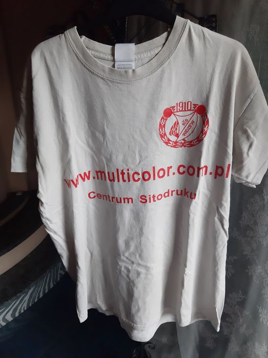 Tshirt RTS Widzew bawełna treningowy piłkarz stara rzecz wady plamy ko