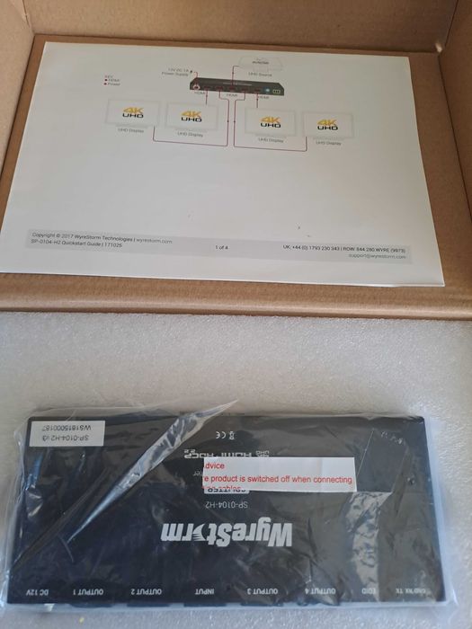 HDMI Splitter WyreStorm 4K – Modelo SP-0104-H2 (Novo)