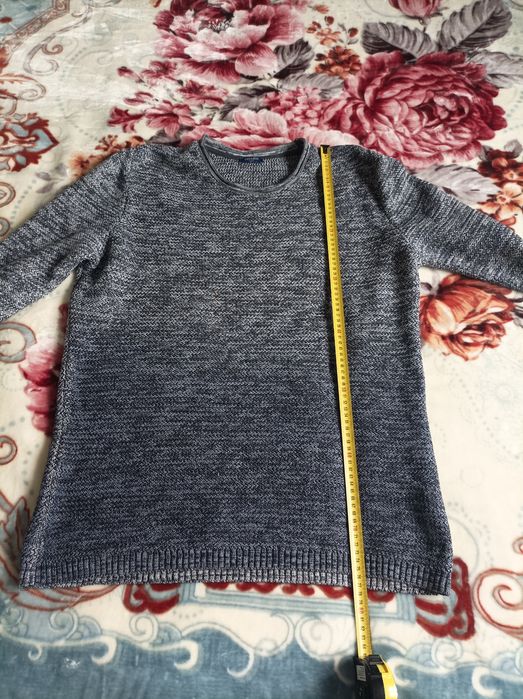 Męski Sweter/Bawełna/Conleys Blue XL/Granatowy/Melanż/Struktura