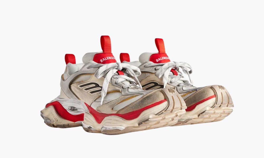 Balenciaga Cargo Sneaker White/Red/Grey (Hyper-Oversize)